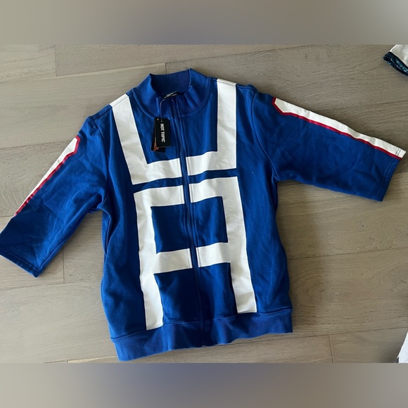 NWT My Hero Academia Hot Topic Blue and White Zip-Up Jacket - Picture 1 of 7